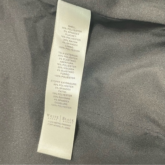 White House Black Market Black Textured Open Front Blazer Jacket Size 4 - Picture 9 of 12